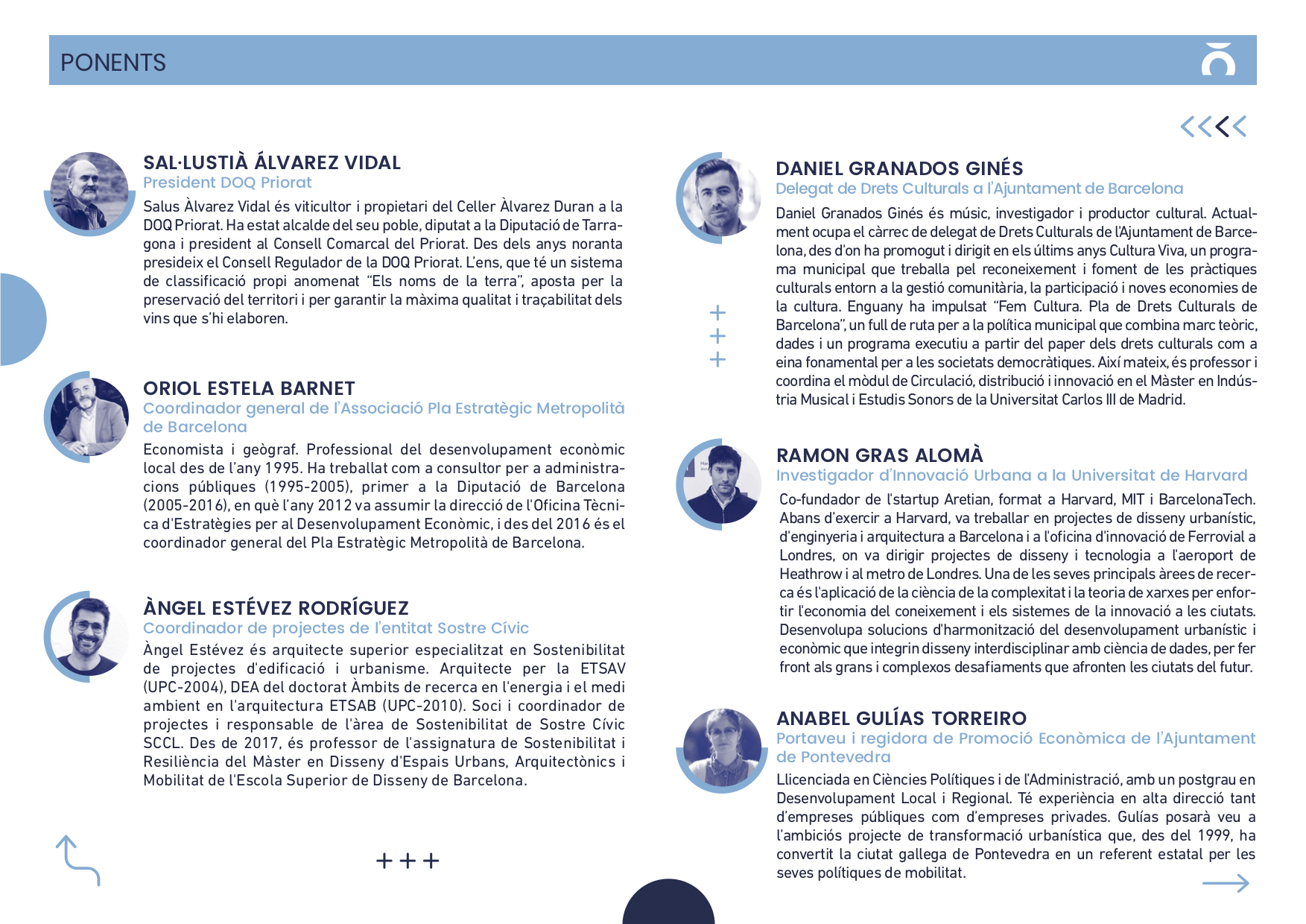 Ponents de la jornada Municipis per viure (pàgina 1)
