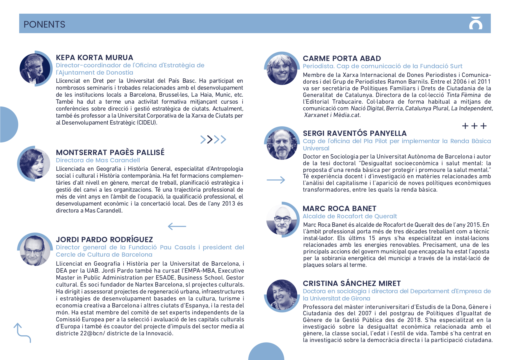 Ponents de la jornada (p2)